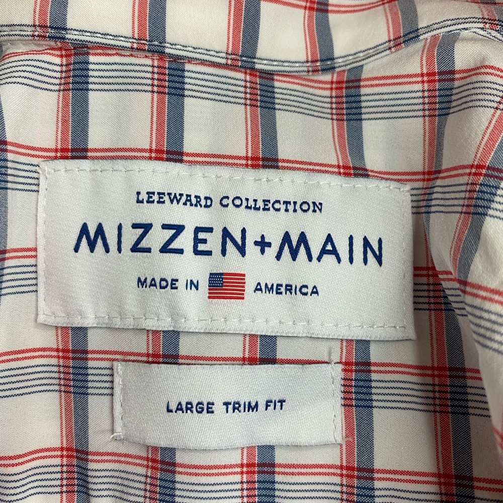 MIZZEN+MAIN Plaid Leeward Short Sleeve Shirt Large Trim Fit